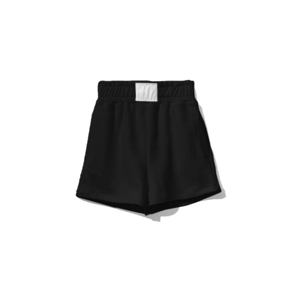 Comme Des Fuckdown Chic Stretch Cotton Shorts with Logo Accents