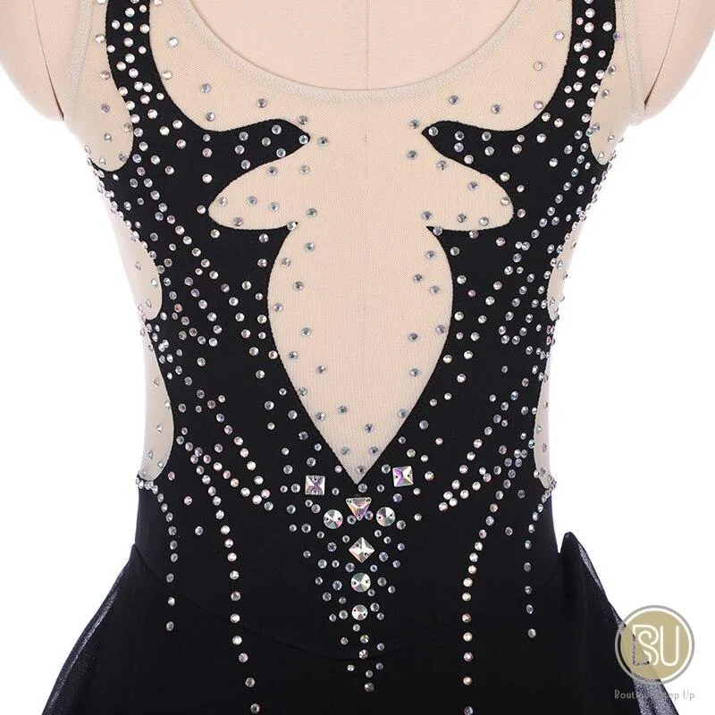 Competition Figure Skating Dress Black Cut Out BSU2682.16