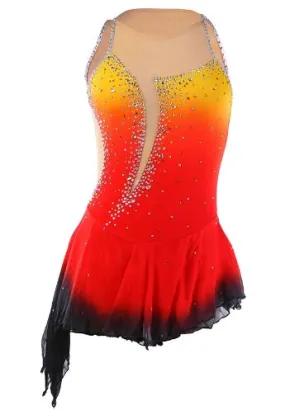 Competition Skating Dress, Ombre Sleeveless 5 Colors BSU040121