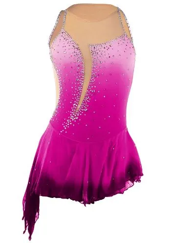 Competition Skating Dress, Ombre Sleeveless 5 Colors BSU040121