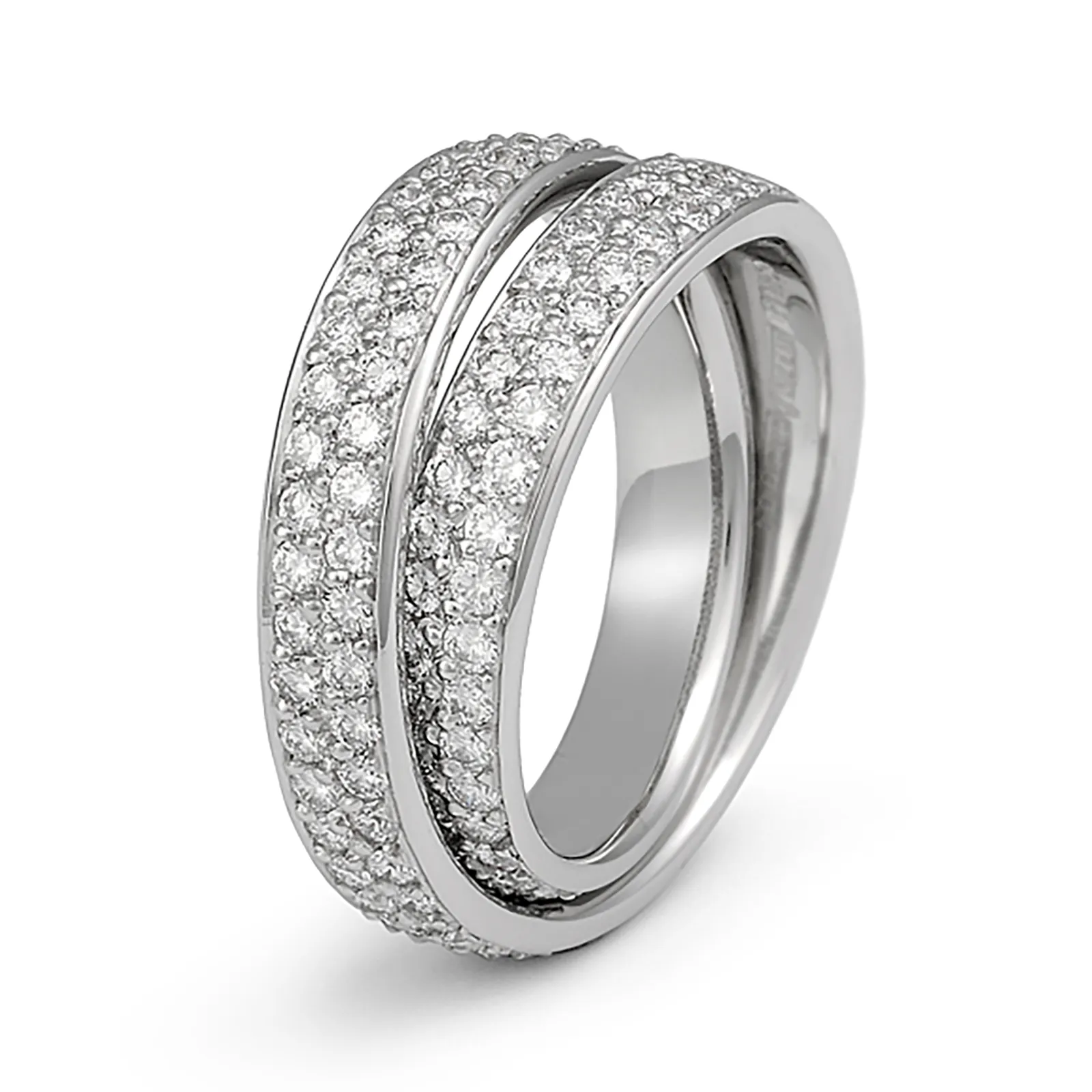 Continuum 2 Row Pave All Around Diamond Wedding Band