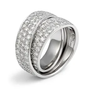 Continuum 3 Row Pave Set Diamond Wedding Band