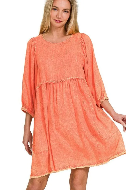 Coral Babydoll Dress