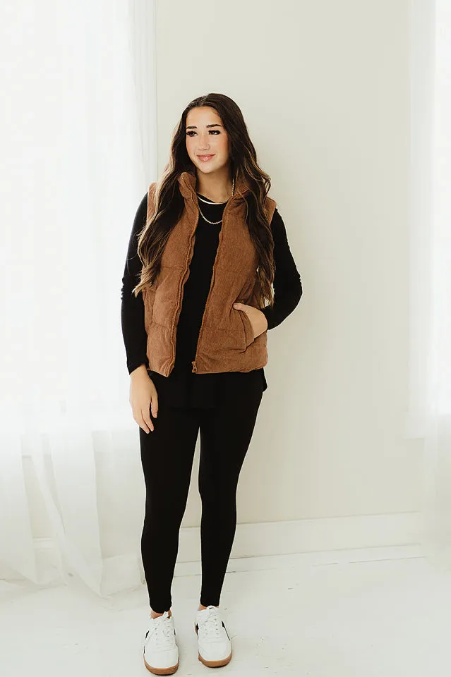 Corduroy Puffer Vest