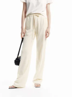 Cotton Blend Drawstring Pants