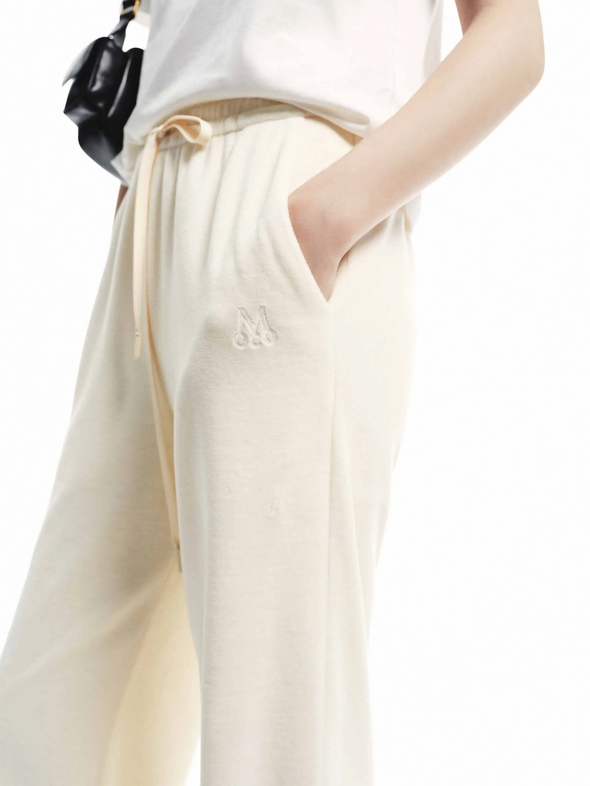 Cotton Blend Drawstring Pants