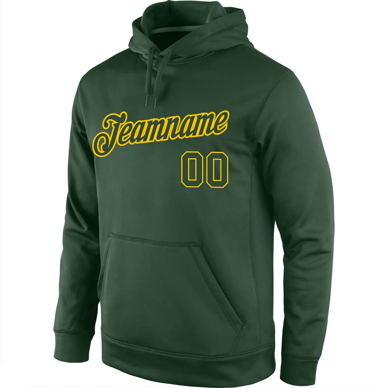 Custom Stitched Green Green-Gold Sports Pullover Sweatshirt Hoodie