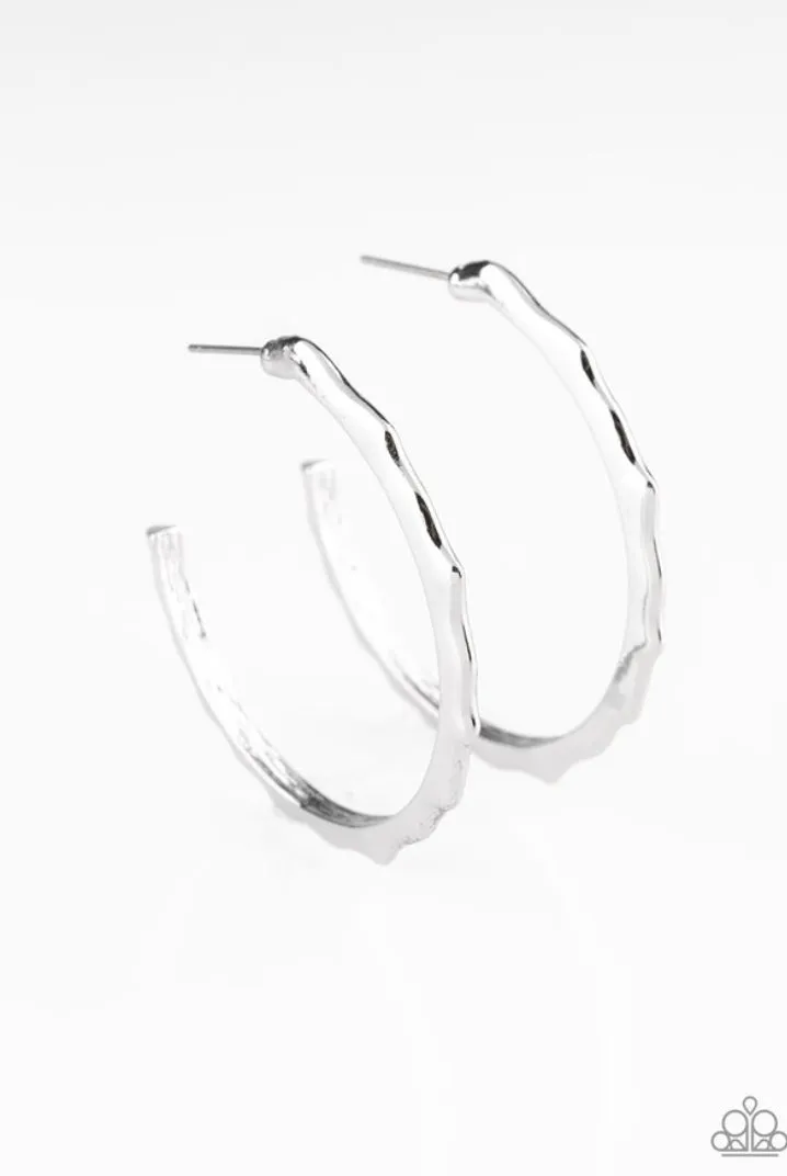 Danger Zone Silver Earrings  - Paparazzi  Accessories