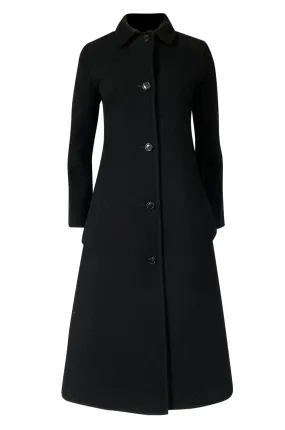 Early 1980s Halston Chic and Simple Black Wool & Cashmere Coat