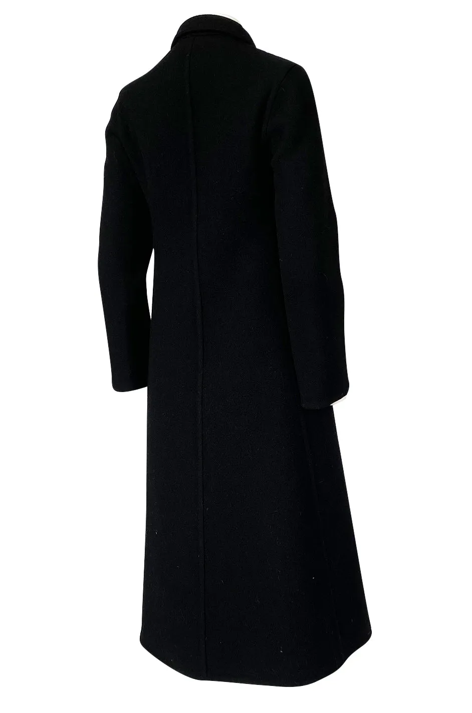 Early 1980s Halston Chic and Simple Black Wool & Cashmere Coat