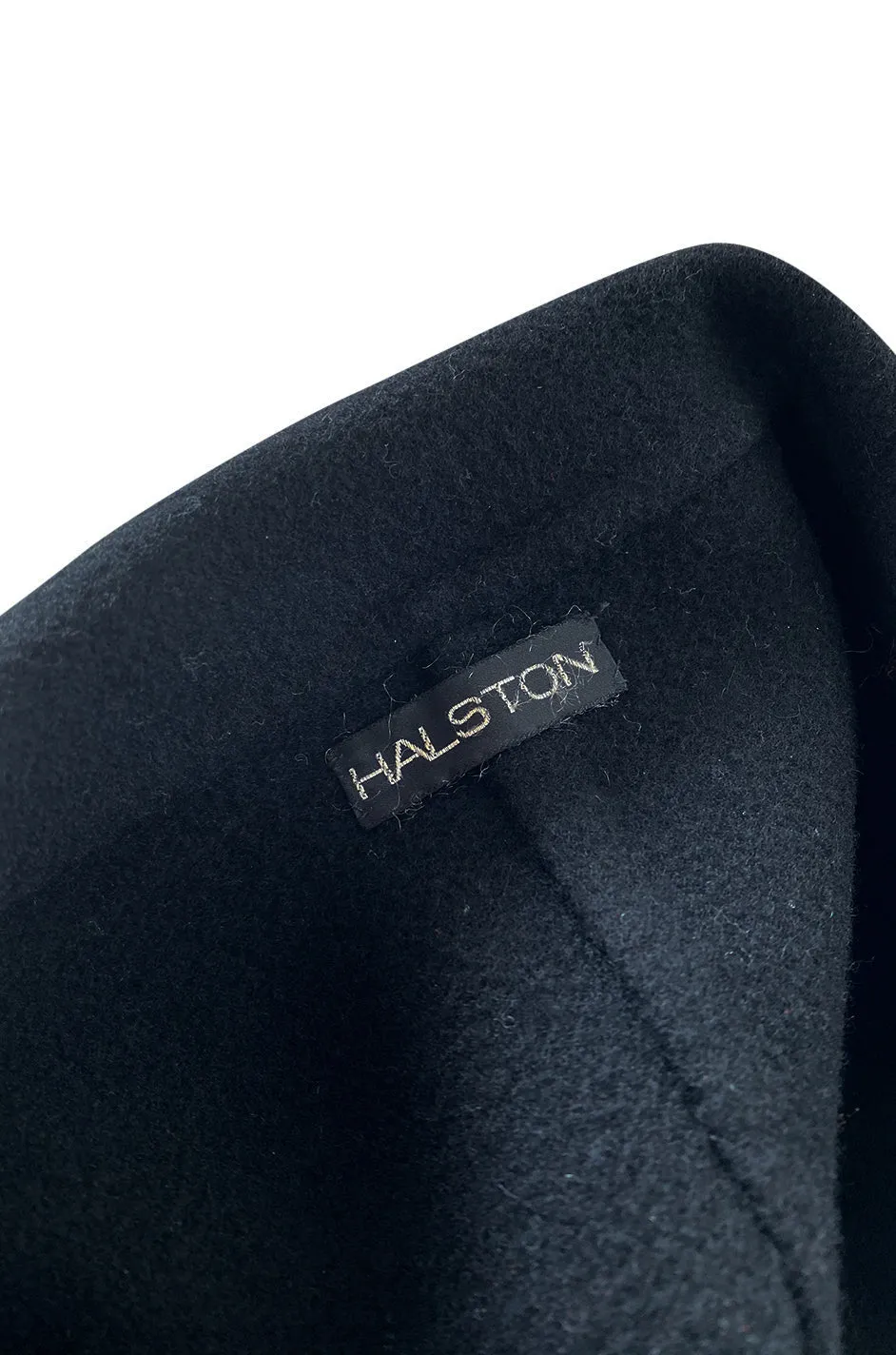 Early 1980s Halston Chic and Simple Black Wool & Cashmere Coat