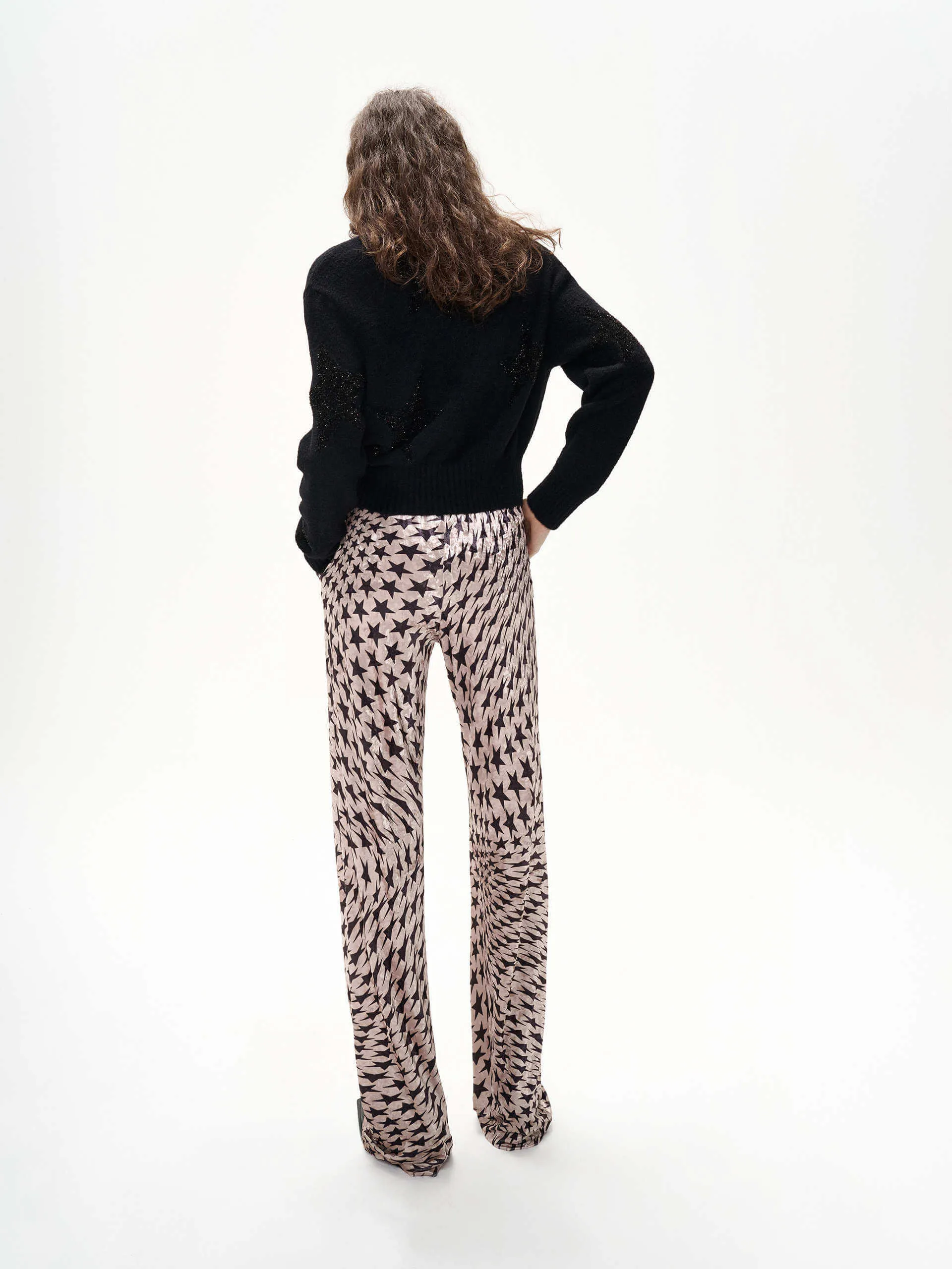 Elastic Waist Straight Pants