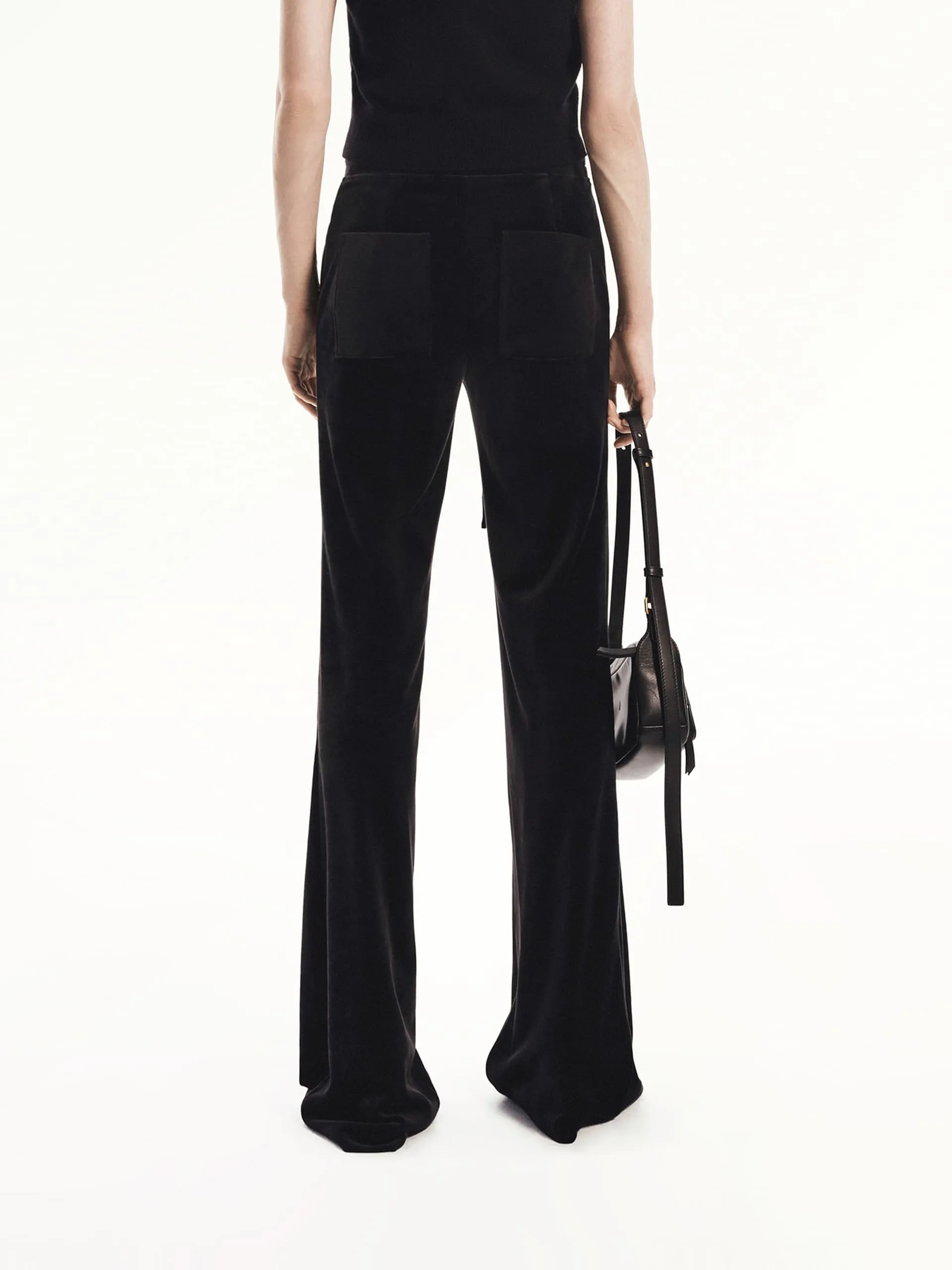 Elastic Waist Velvet Pants