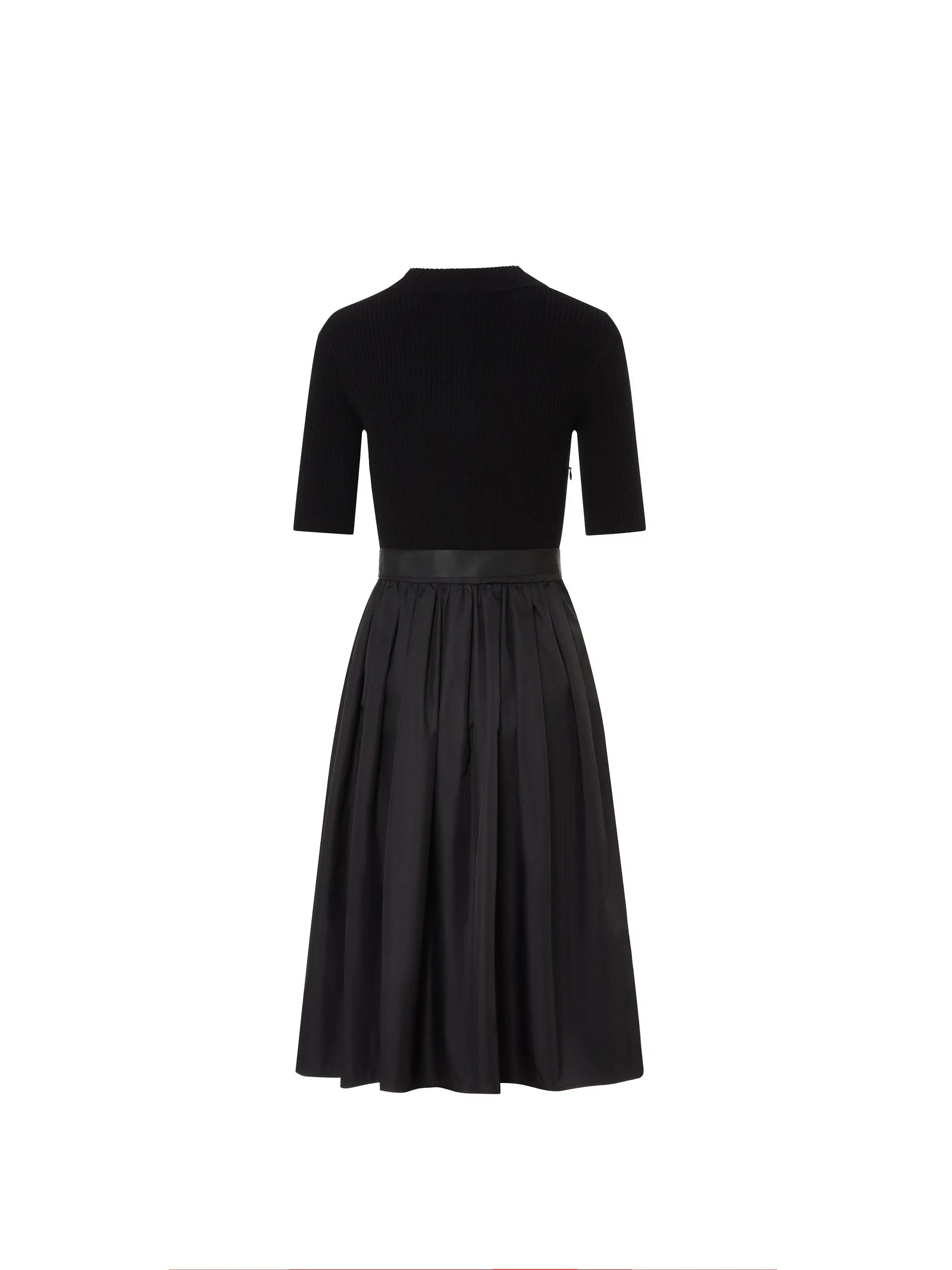 Faux Two Piece Belted Knit Dress