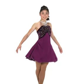 Figure Skating Dress Burgundy 253 Crystals Cocktail Dress Size Adult Large