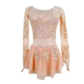 Figure Skating Dress Peach Lace Appliques BSU3182.36