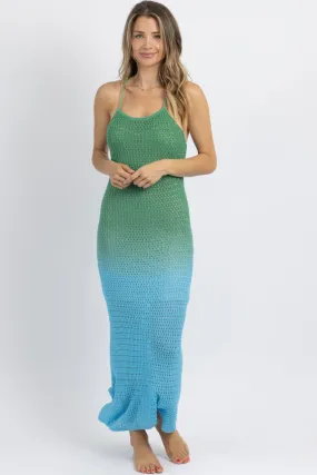 FIJI OMBRE CROCHET COVER-UP DRESS