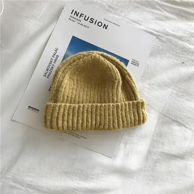 Fisherman Knit Ribbed Turn Up Beanie