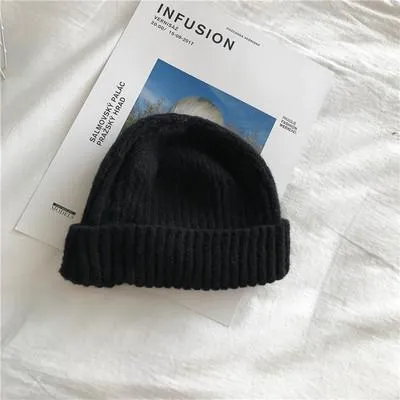 Fisherman Knit Ribbed Turn Up Beanie