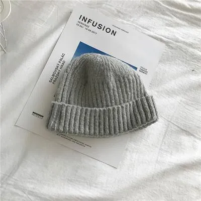 Fisherman Knit Ribbed Turn Up Beanie