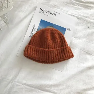 Fisherman Knit Ribbed Turn Up Beanie