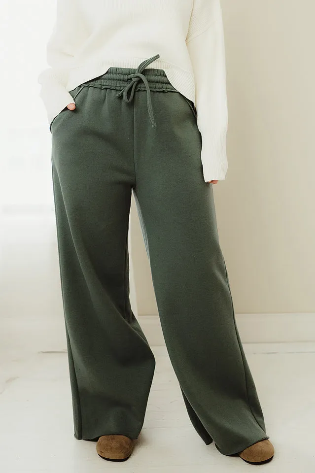 Fleece Wide Leg Sweatpants