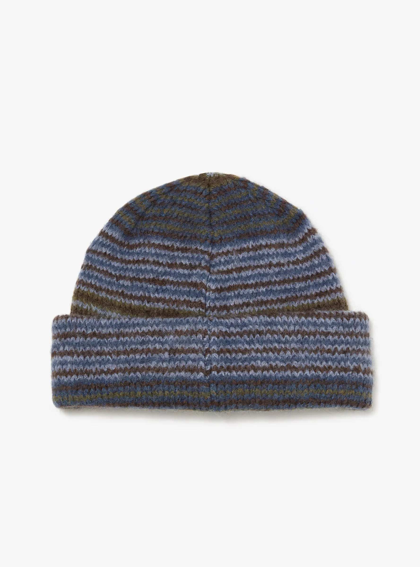 George Beanie Blue Green Stripe