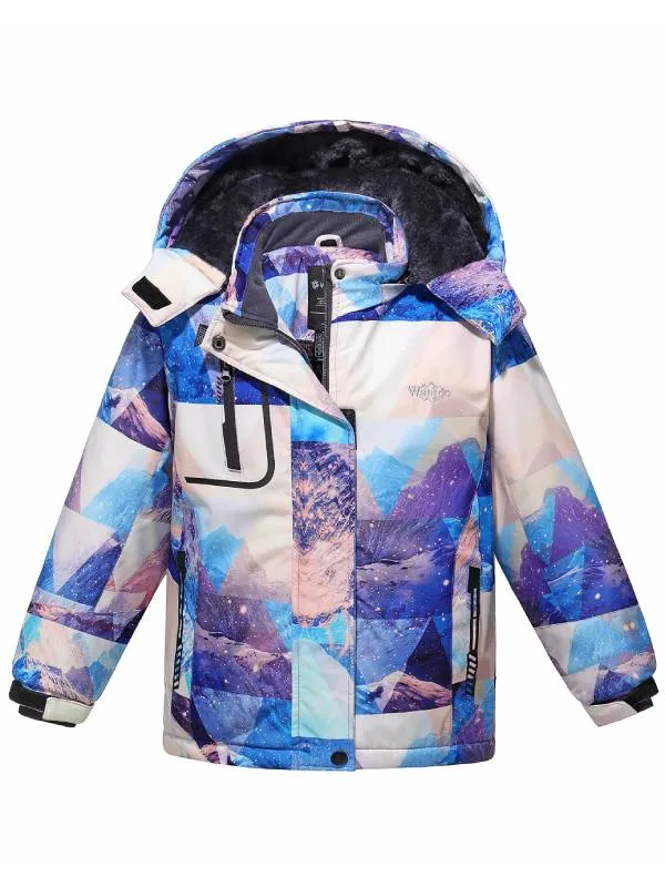 Girls Hooded Ski Fleece Winter Jacket