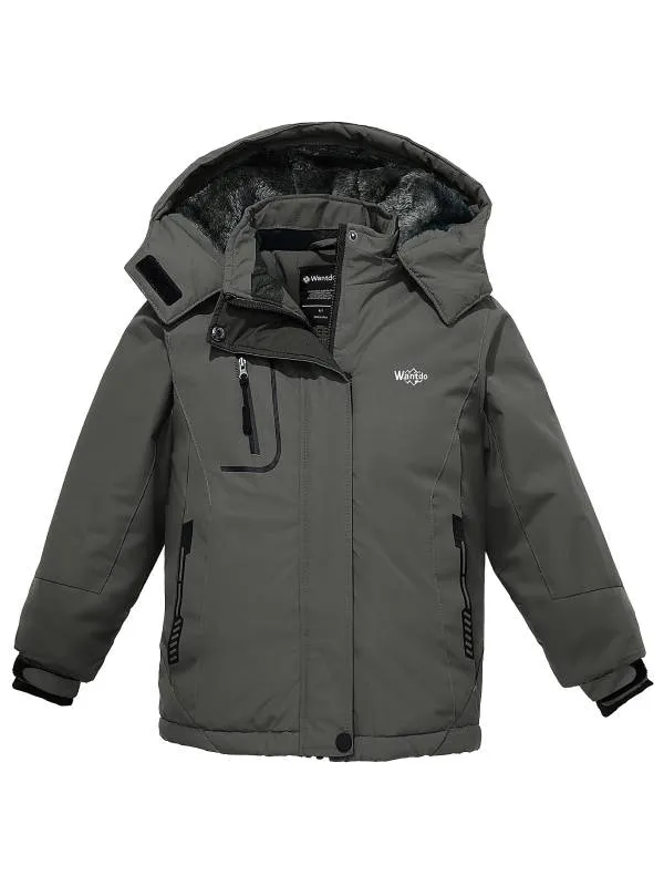 Girls Hooded Ski Fleece Winter Jacket