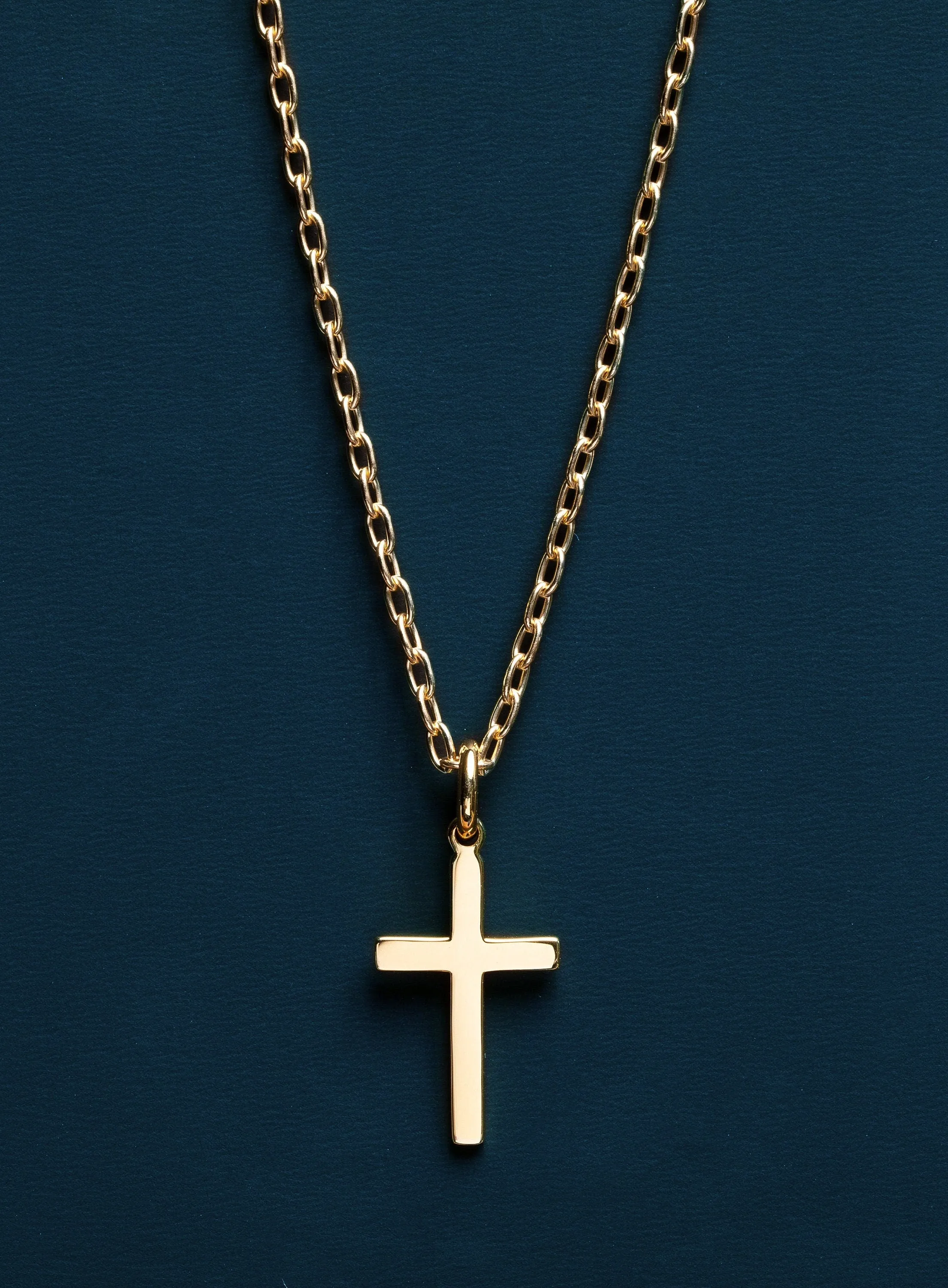 Gold Cross for Men on 14k Gold Filled Cable Chain