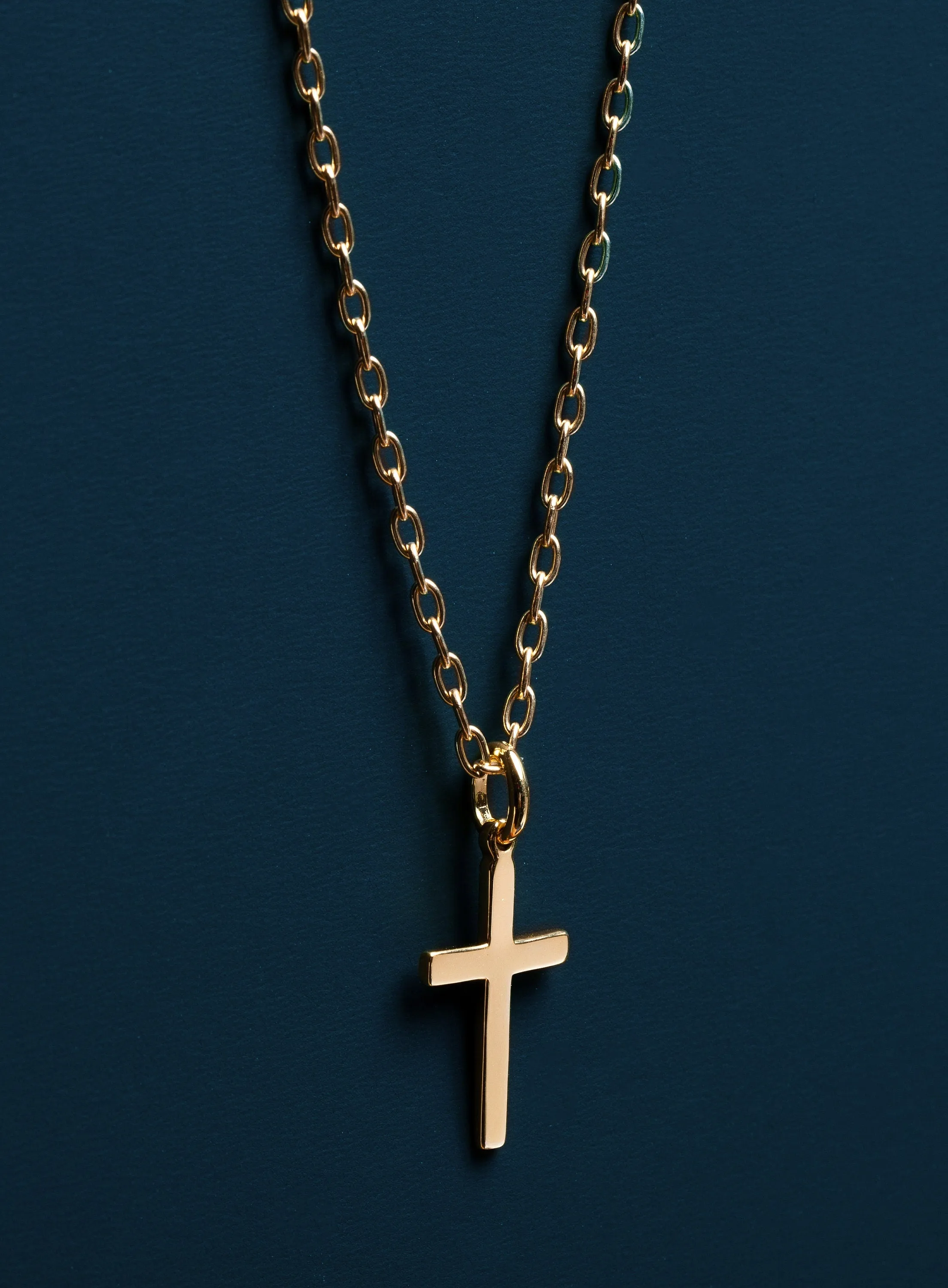 Gold Cross for Men on 14k Gold Filled Cable Chain