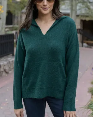 Grace & Lace So Soft Knit Sweater Hoodie - Deep Green