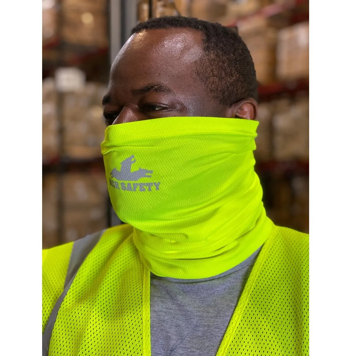 Hi-Visibility Neck Gaiter, Cooling Face Mask, Single Layer - Made of 100% Polyester, HVG8