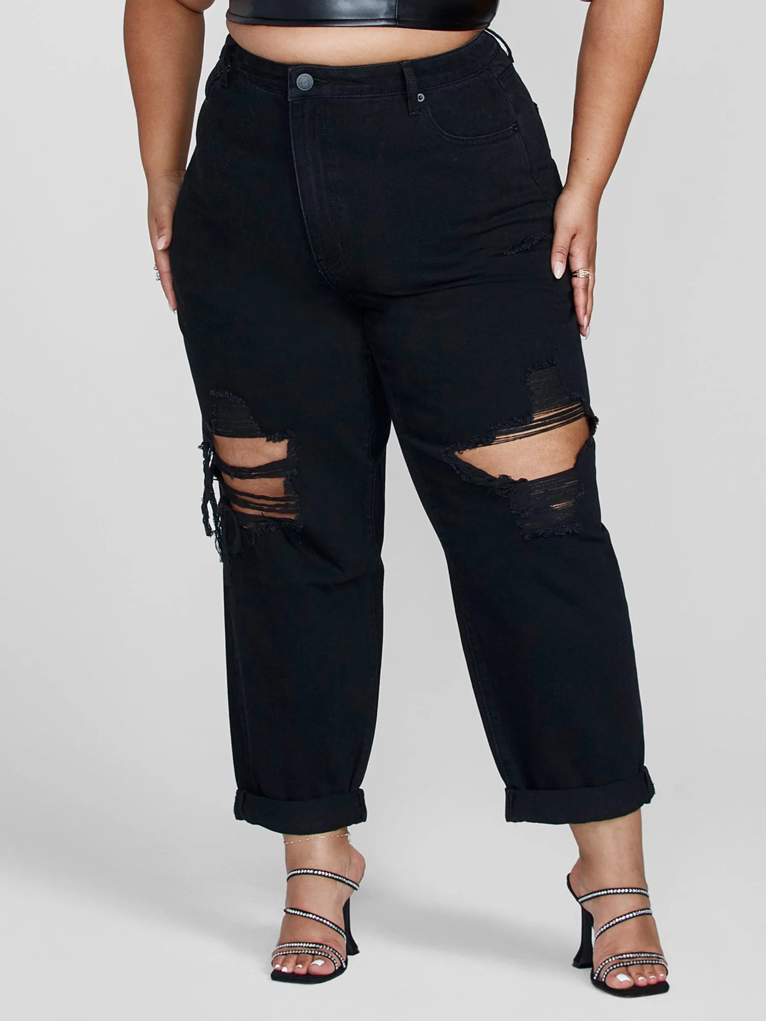 High Rise Relaxed Straight Leg Jeans