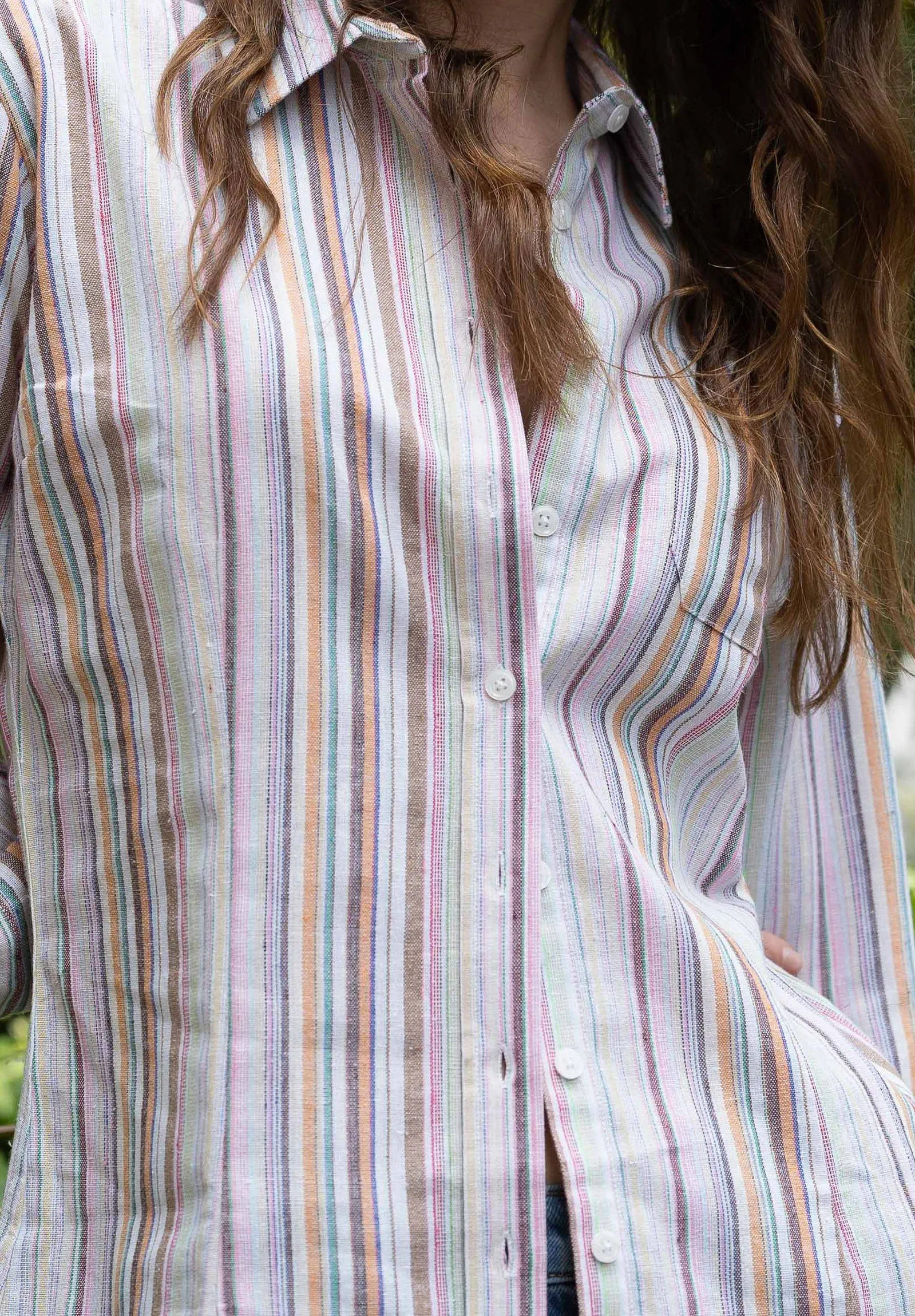 Iris Warm Stripes Classic Fit Linen Shirt