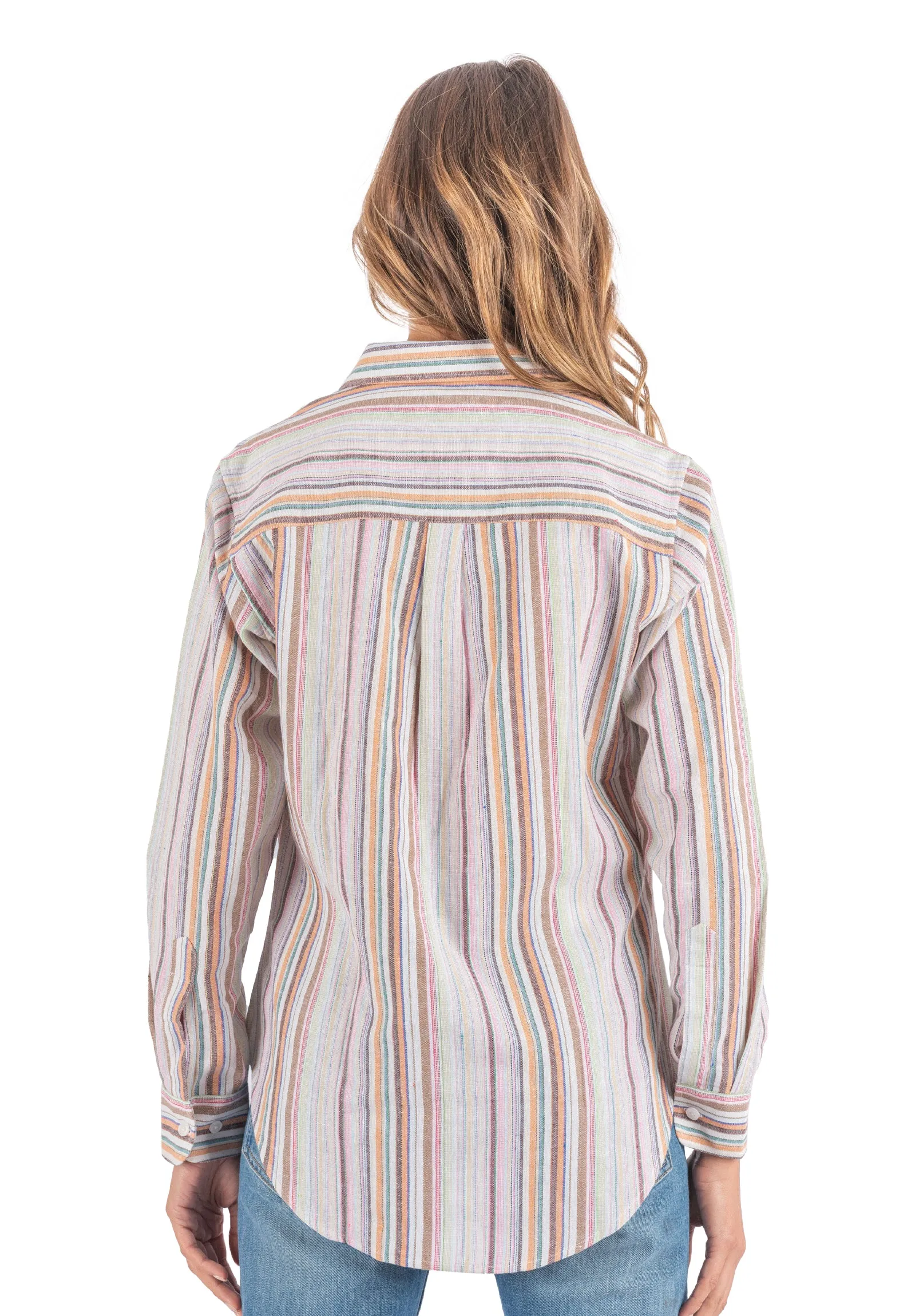 Iris Warm Stripes Classic Fit Linen Shirt