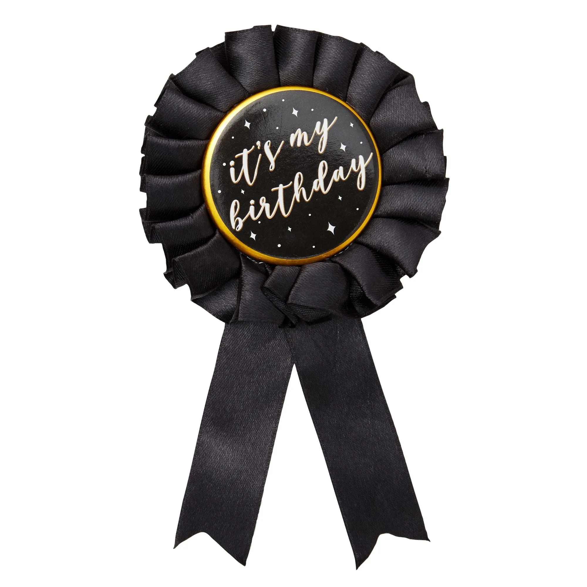 It's My Birthday Sash, Ribbon Pin, Gold Rhinestone Tiara Crown (Black, 3 Piece Set)