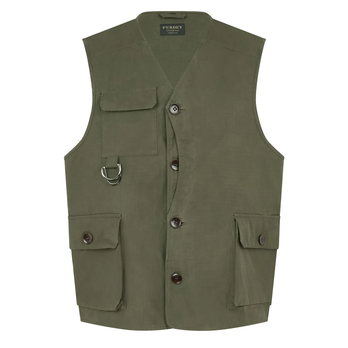 James Purdey Utility Pocketed Vest Green