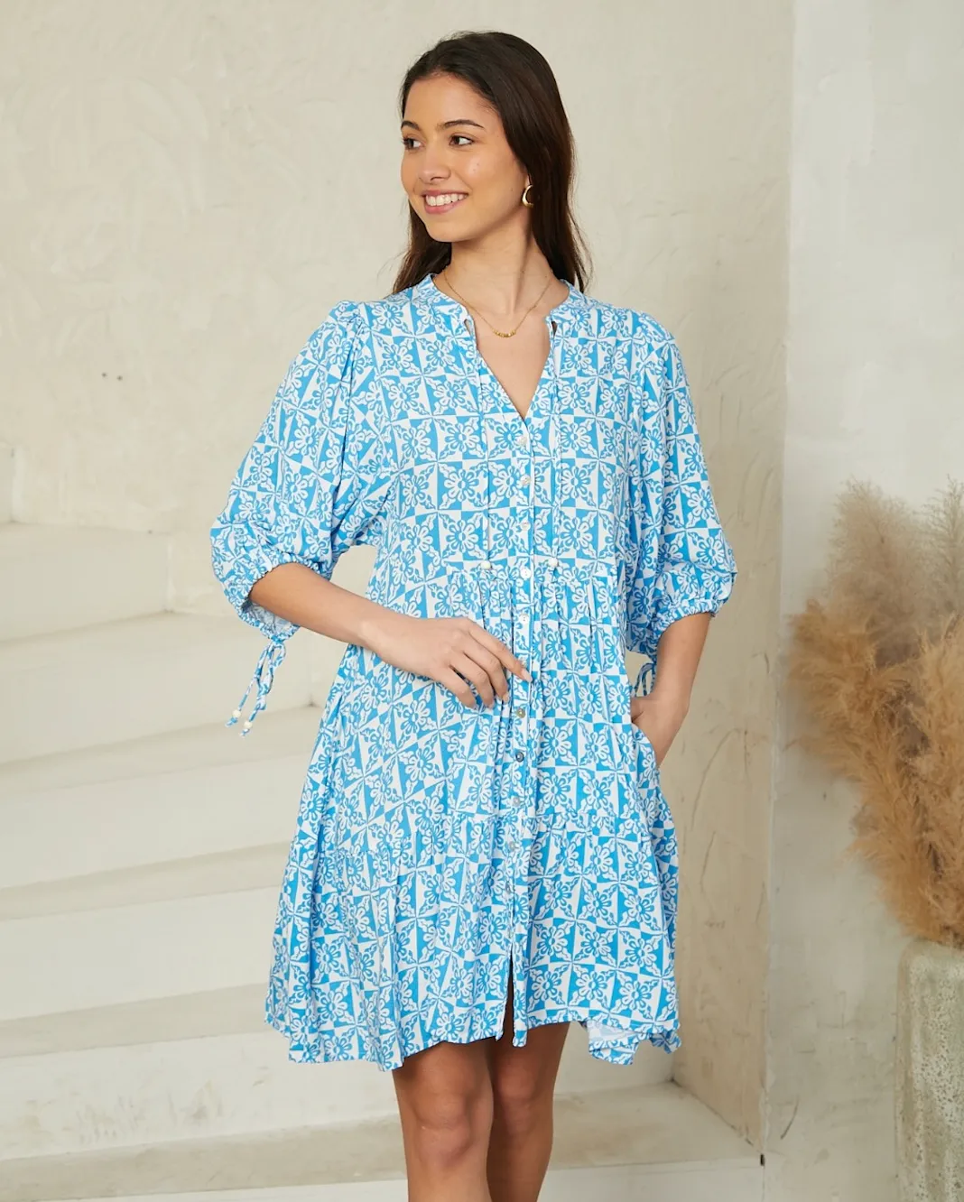 Jayla Dress - BLUE FLOWER