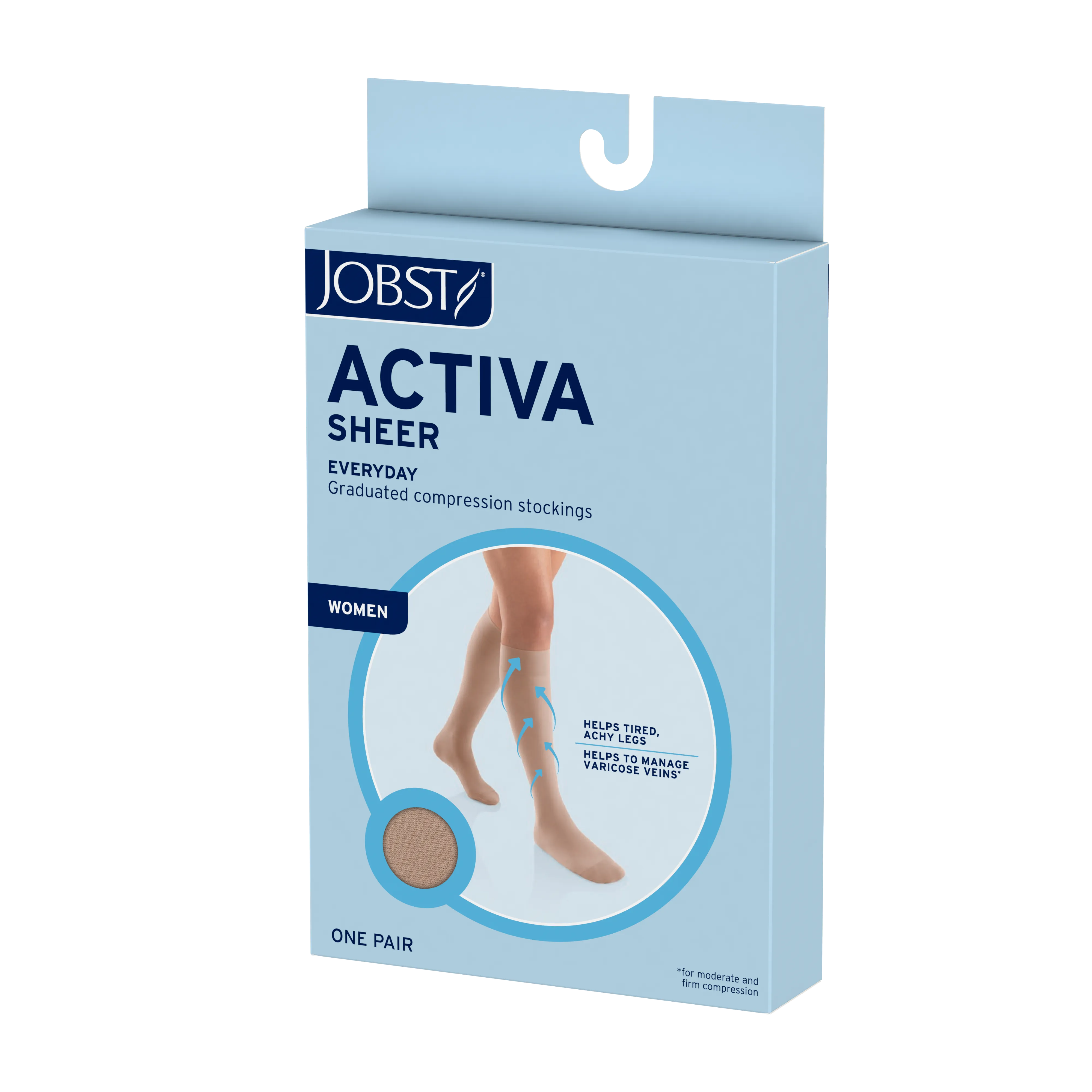 JOBST ACTIVA Sheer 15-20 mmHg Compression Socks Knee High