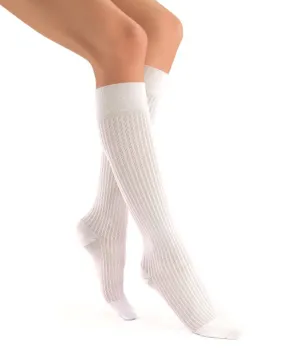 Jobst soSoft Women's Knee High Closed Toe Ribbed Pattern Support Socks 15-20 mmHg