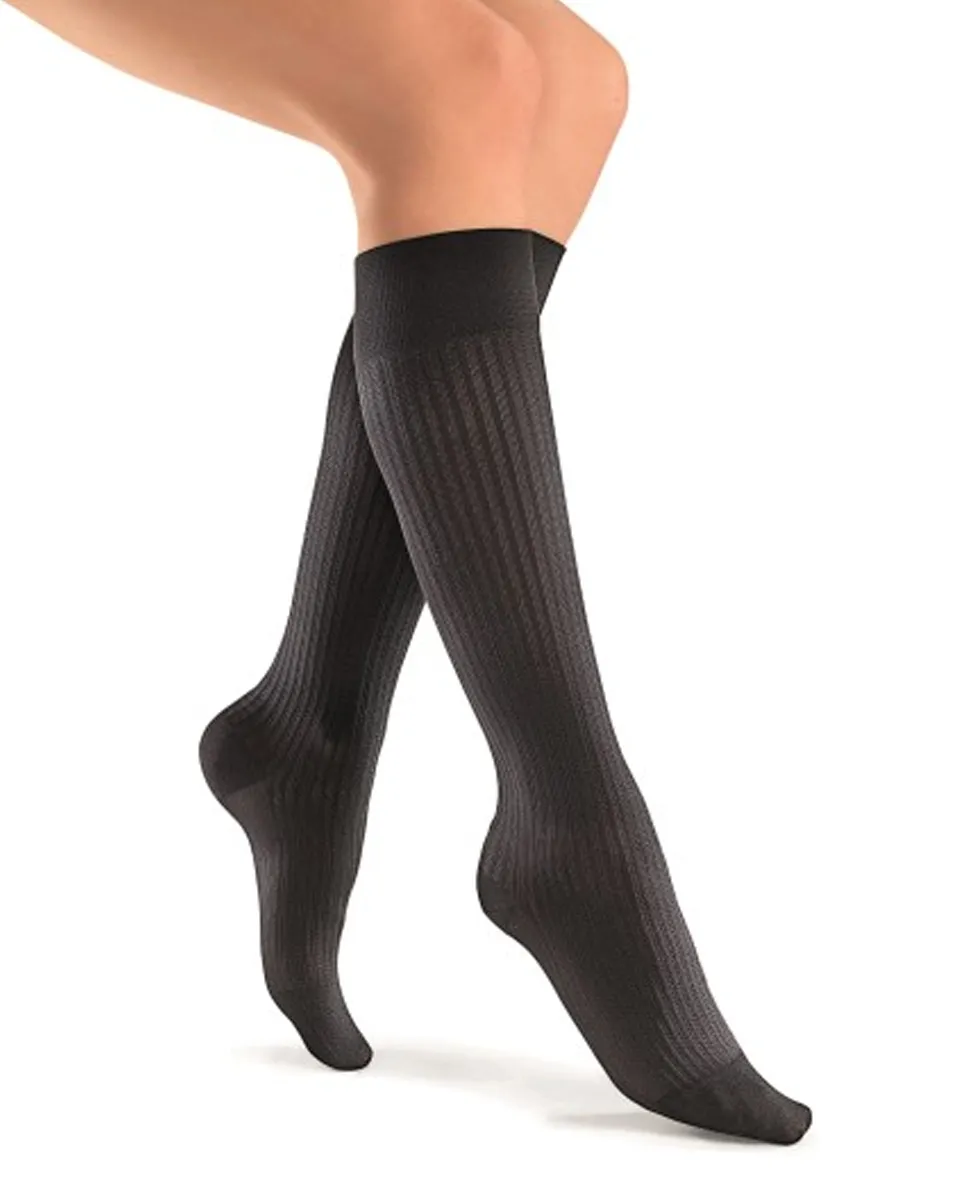 Jobst soSoft Women's Knee High Closed Toe Ribbed Pattern Support Socks 15-20 mmHg