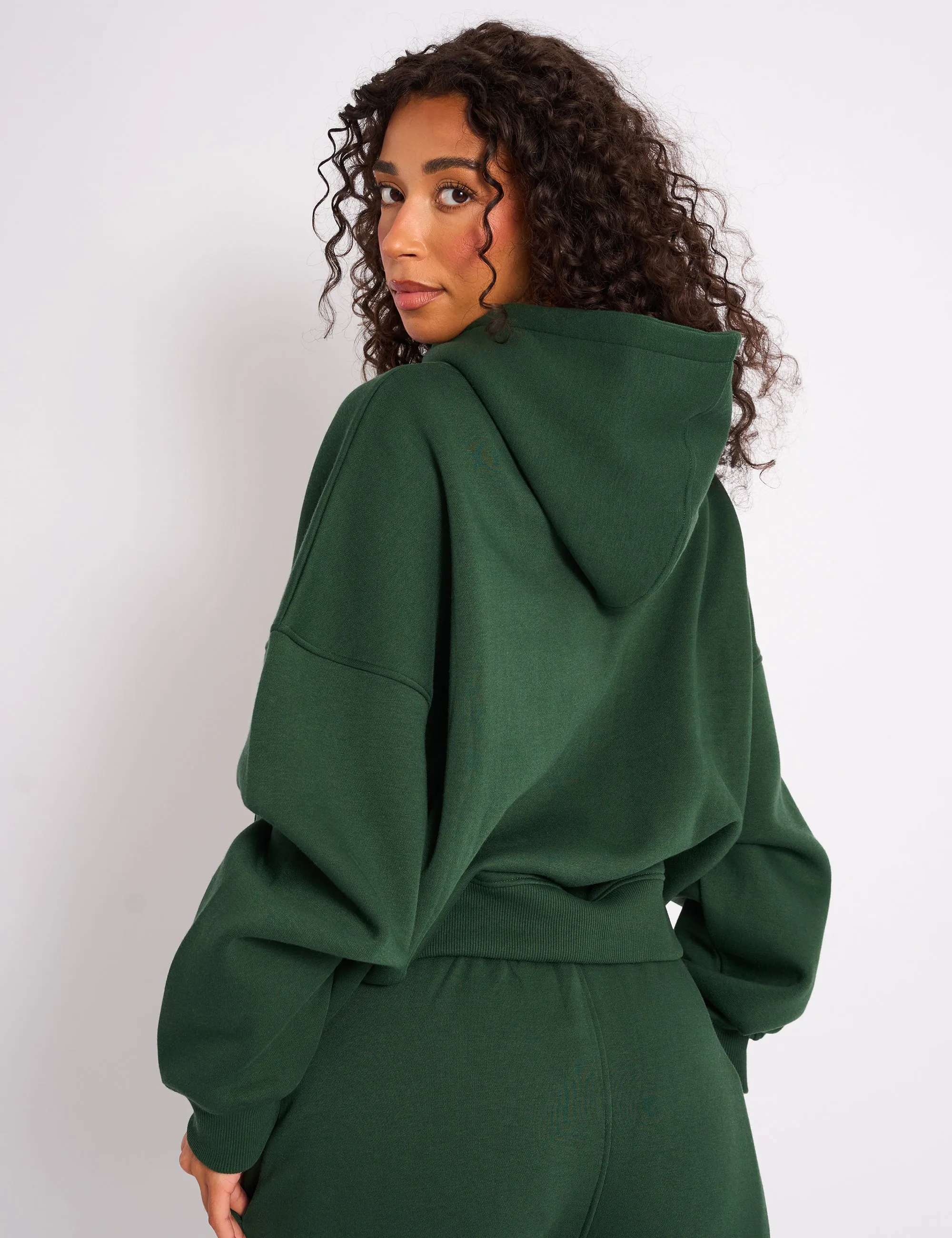 Kaiia Oversized Logo Hoodie Forest Green