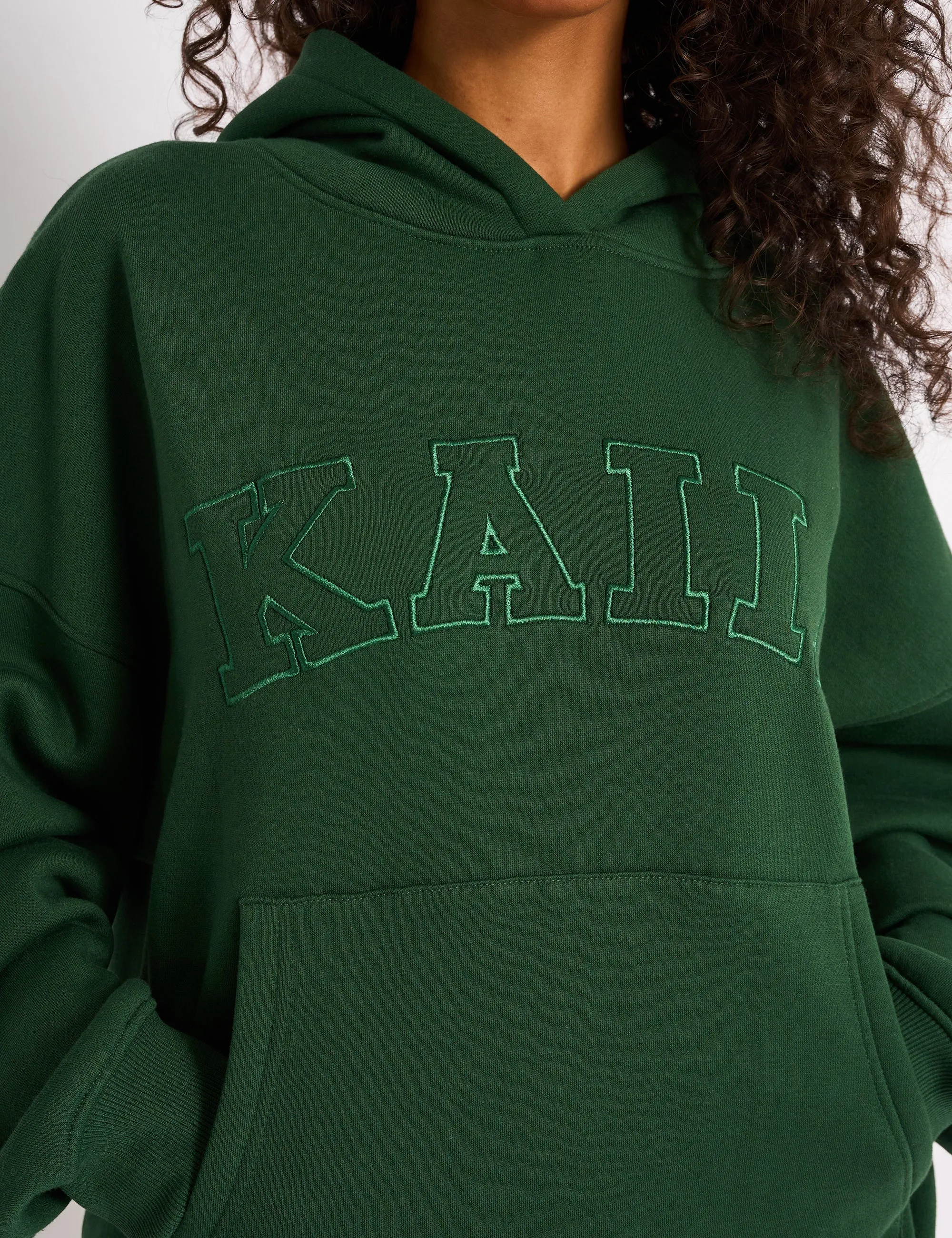 Kaiia Oversized Logo Hoodie Forest Green