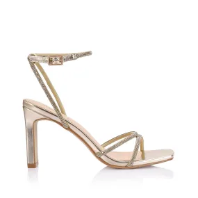 Kian Block Heel Sandals - Champagne Smooth