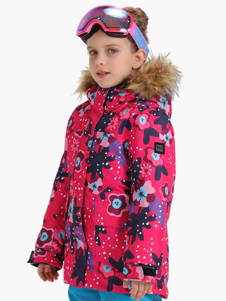 Kids Boys & Girls Floral Snowboard Jacket