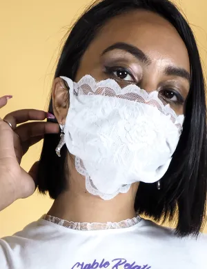 LACE DUST MASK - WHITE