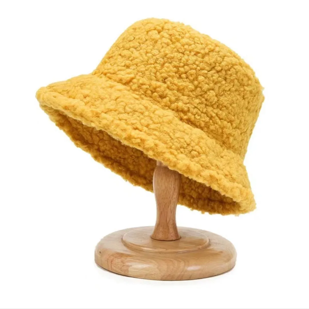 Lanfubeisi lolíta fashion dress to impress Hat Women's Autumn and Winter Classic Light Board Solid Color Lamb Wool Fisherman Hat Korean Style Versatile Warm Sun Hat for Students