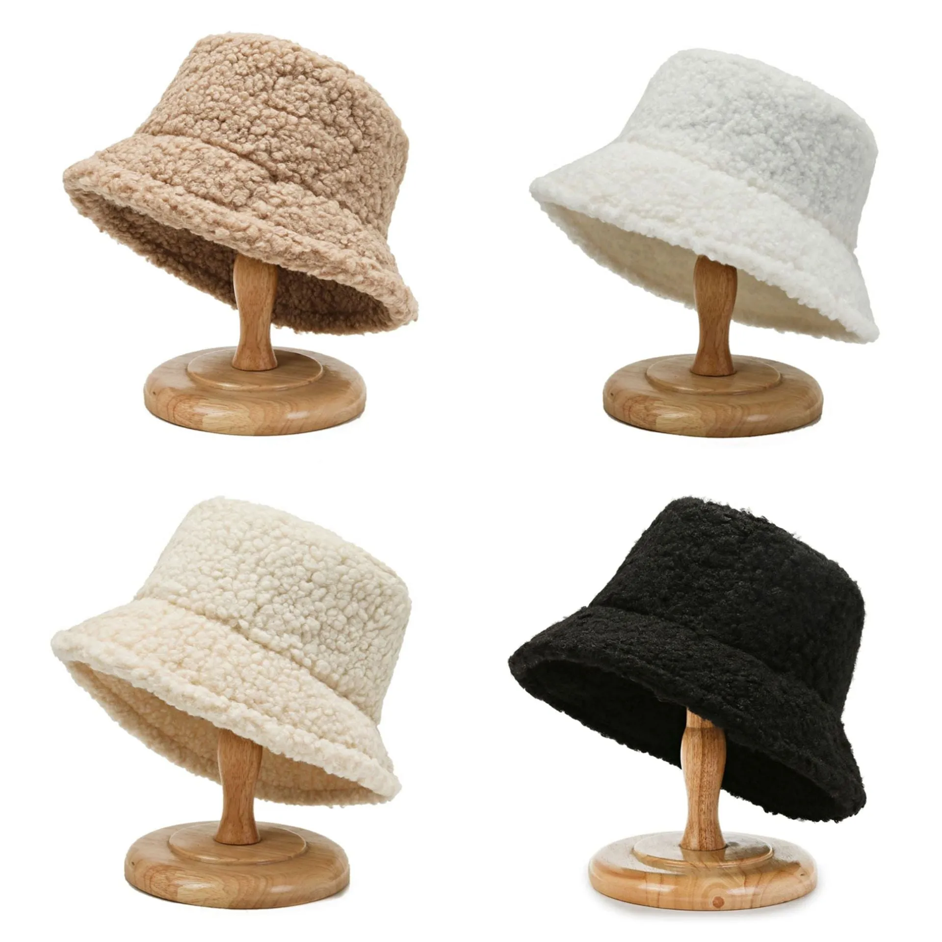 Lanfubeisi lolíta fashion dress to impress Hat Women's Autumn and Winter Classic Light Board Solid Color Lamb Wool Fisherman Hat Korean Style Versatile Warm Sun Hat for Students