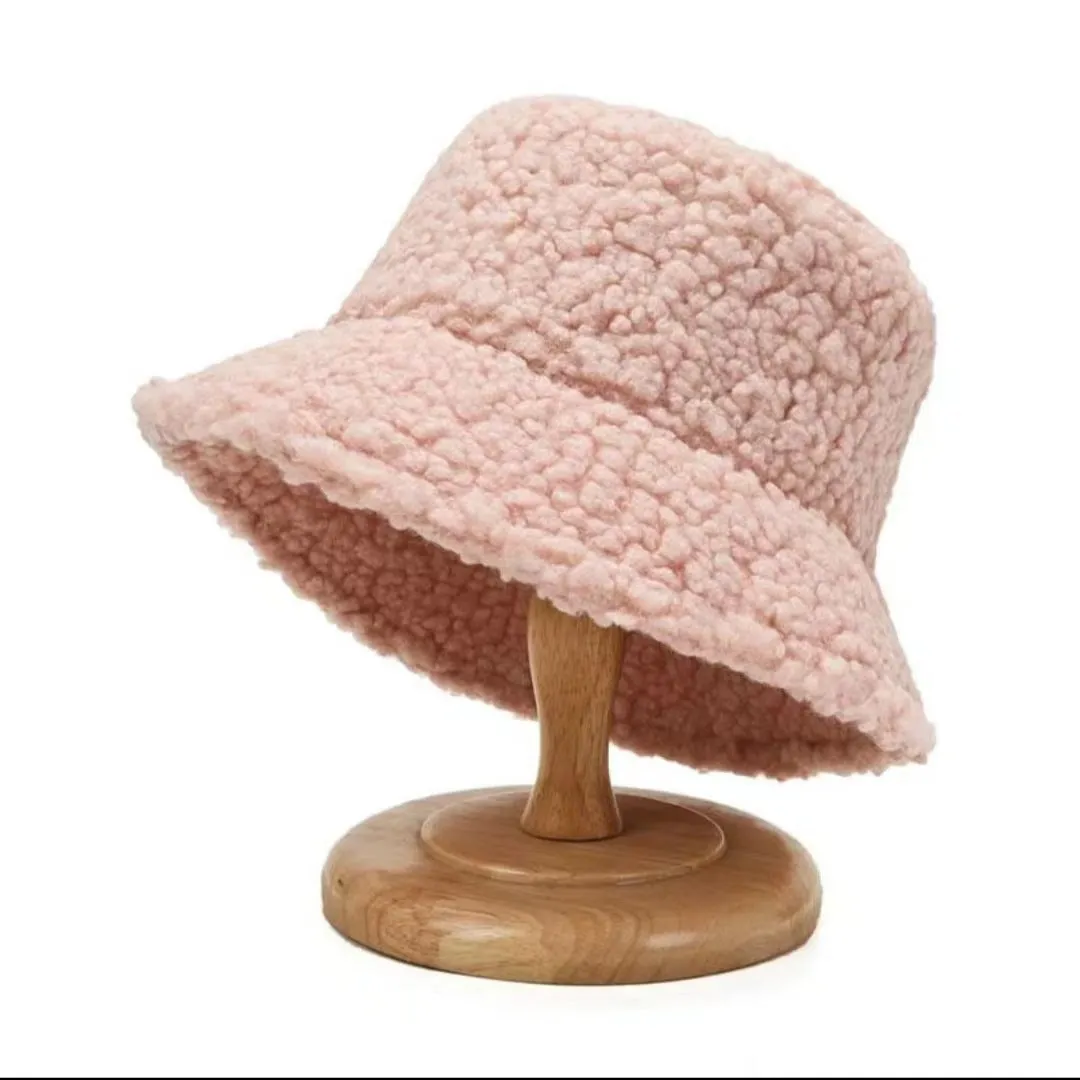 Lanfubeisi lolíta fashion dress to impress Hat Women's Autumn and Winter Classic Light Board Solid Color Lamb Wool Fisherman Hat Korean Style Versatile Warm Sun Hat for Students